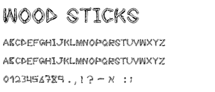 wood sticks font